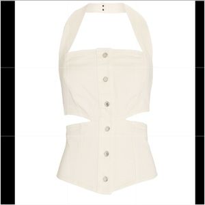 Nanushka Denim Cut-Out Halter Top